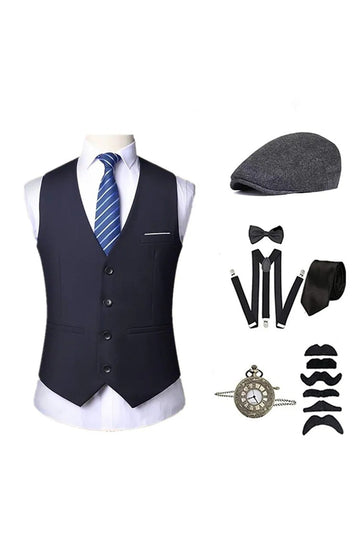 Chaleco negro para hombre con conjunto de accesorios